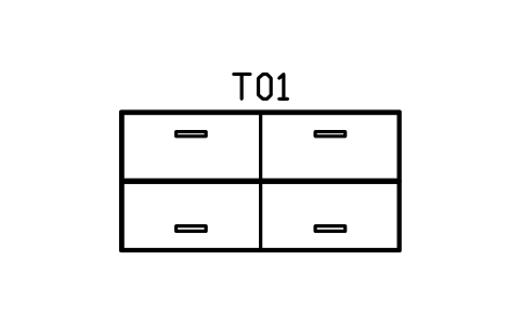 워크스테이션 벤치, 2석, 2800 심볼 미리보기, 블록 CMM_WORK_BENCH_2