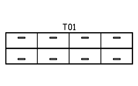 워크스테이션 벤치, 4석, 5600 심볼 미리보기, 블록 CMM_WORK_BENCH_4