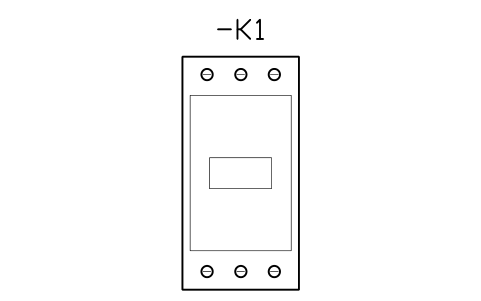 Vorschau des Symbols Contactor, latching, 25 A, Block CPL_CONTACTOR_MECH_LATCH