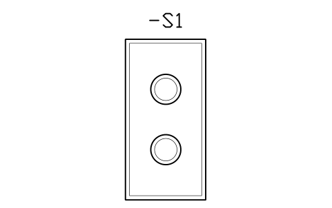 Vorschau des Symbols Pushbutton station, 2 holes, Block CPL_ENC_PB_STATION_2