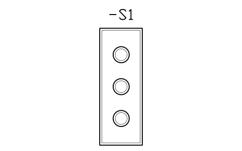 Vorschau des Symbols Pushbutton station, 3 holes, Block CPL_ENC_PB_STATION_3