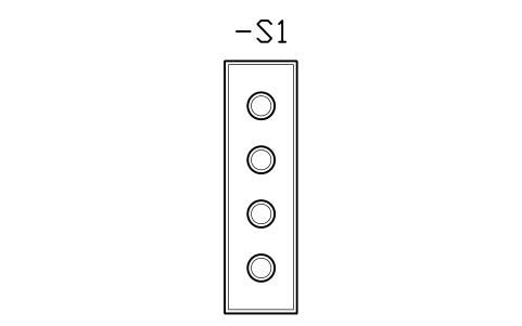 Vorschau des Symbols Pushbutton station, 4 holes, Block CPL_ENC_PB_STATION_4