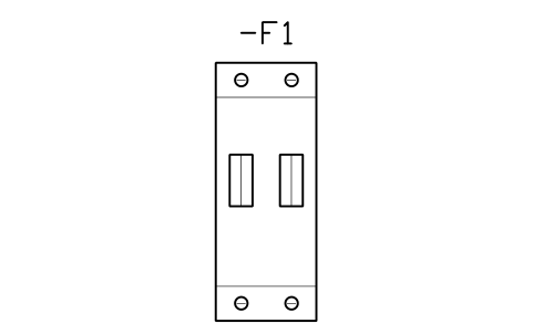 Vorschau des Symbols Miniature circuit breaker, 2 pole, Block CPL_MCB_2P