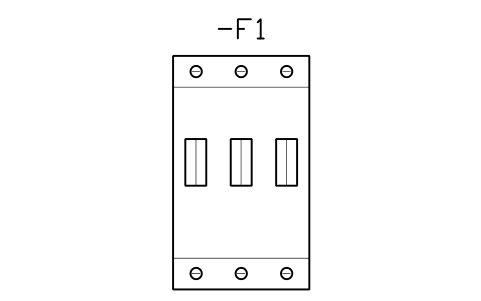 Vorschau des Symbols Miniature circuit breaker, 3 pole, Block CPL_MCB_3P