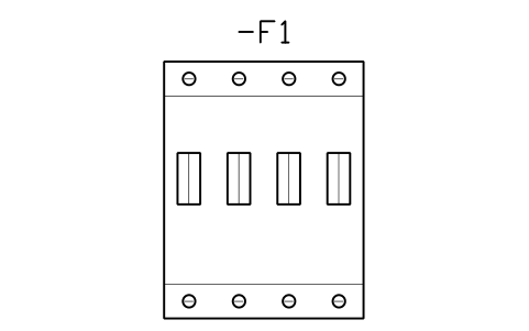 Vorschau des Symbols Miniature circuit breaker, 4 pole, Block CPL_MCB_4P