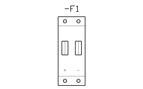 Vorschau des Symbols DC miniature circuit breaker, 2 pole, Block CPL_MCB_DC