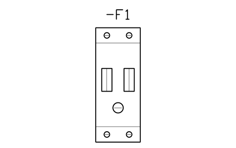 Vorschau des Symbols Residual current device, 2 pole, Block CPL_RCD_2P