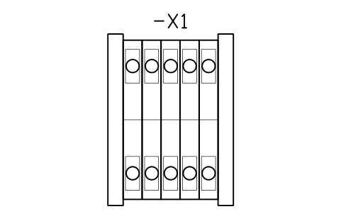 Vorschau des Symbols Terminal strip, 5 terminals, 6.2 mm, Block CPL_TERM_RUN_5