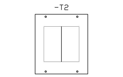 Vorschau des Symbols Control transformer 1 kVA, Block CPL_TRANSFORMER_1KVA