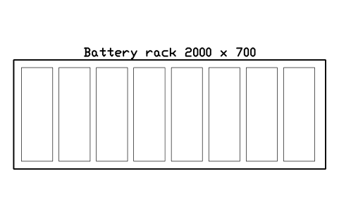Vorschau des Symbols Battery rack 2000 x 700, Block DCL_BATTERY_RACK