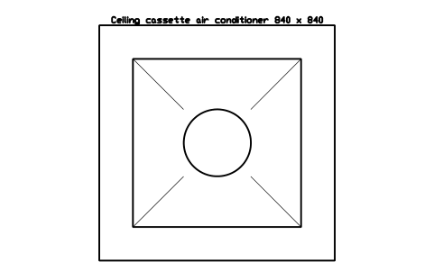 Vorschau des Symbols Ceiling cassette air conditioner 840 x 840, Block DCL_CASSETTE_840