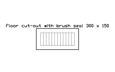 Vorschau des Symbols Floor cut-out with brush seal 300 x 150, Block DCL_CUTOUT_BRUSH