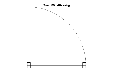 Vorschau des Symbols Door 1000 with swing, Block DCL_DOOR_SINGLE