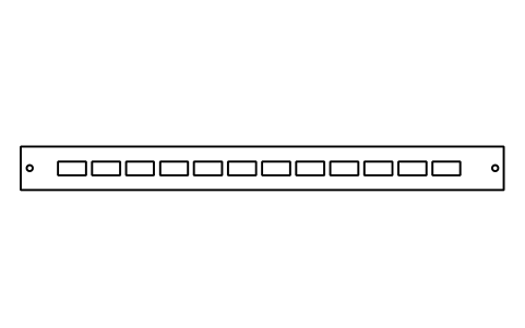 Vorschau des Symbols Fibre panel 1U, 12 duplex, Block DCL_EL_FIBRE_PANEL