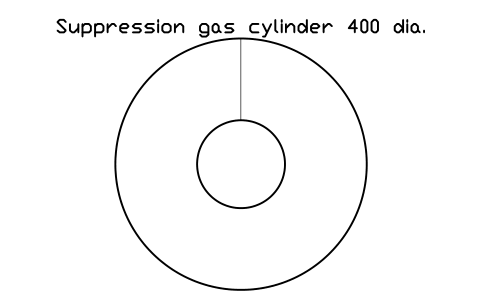 Vorschau des Symbols Suppression gas cylinder 400 dia., Block DCL_GAS_CYLINDER