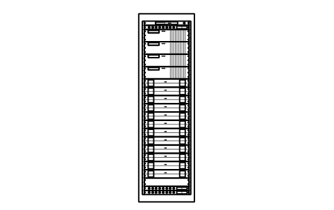Vorschau des Symbols Power rack 42U, UPS and battery packs, Block DCL_RACK_EL_POWER_42U