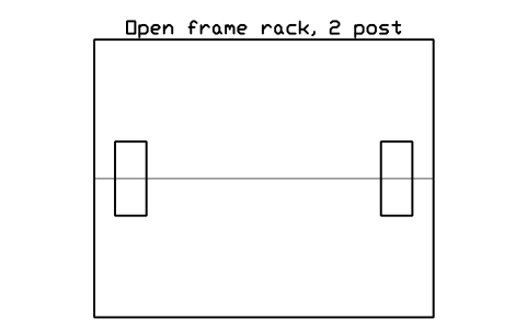 Vorschau des Symbols Open frame rack, 2 post, Block DCL_RACK_OPEN_2POST