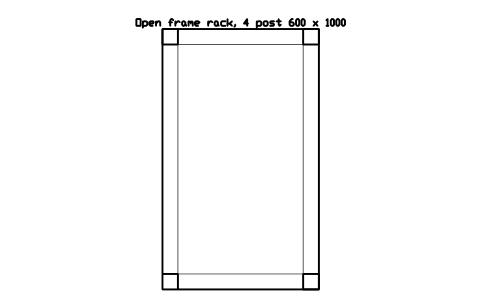 Vorschau des Symbols Open frame rack, 4 post 600 x 1000, Block DCL_RACK_OPEN_4POST