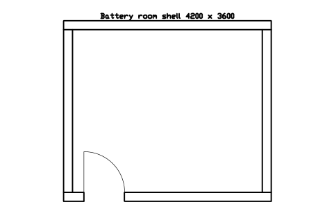 Vorschau des Symbols Battery room shell 4200 x 3600, Block DCL_ROOM_BATTERY