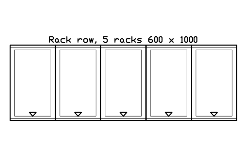 Vorschau des Symbols Rack row, 5 racks 600 x 1000, Block DCL_ROW_5