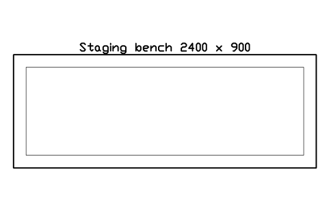 Vorschau des Symbols Staging bench 2400 x 900, Block DCL_STAGING_BENCH