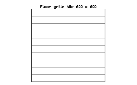 Vorschau des Symbols Floor grille tile 600 x 600, Block DCL_TILE_GRILLE