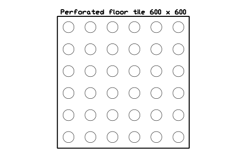Vorschau des Symbols Perforated floor tile 600 x 600, Block DCL_TILE_PERF