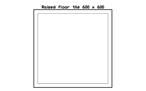 Vorschau des Symbols Raised floor tile 600 x 600, Block DCL_TILE_SOLID