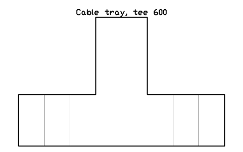 Vorschau des Symbols Cable tray, tee 600, Block DCL_TRAY_TEE_600
