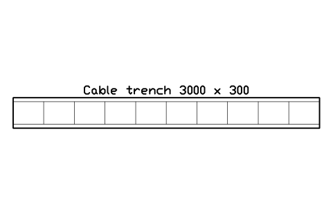 Vorschau des Symbols Cable trench 3000 x 300, Block DCL_TRENCH_3000