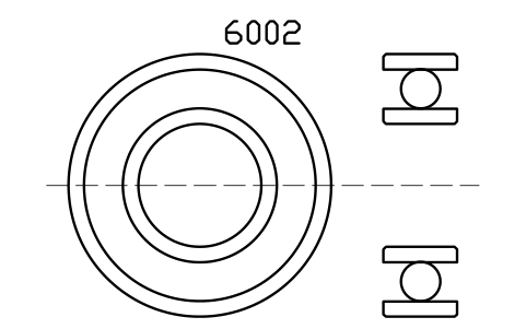 Vista previa del símbolo Bearing 6002 15x32x9, bloque BRG_6002