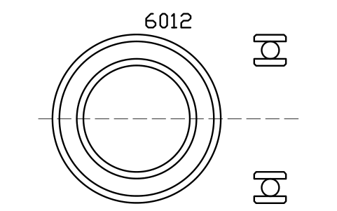 Vista previa del símbolo Bearing 6012 60x95x18, bloque BRG_6012