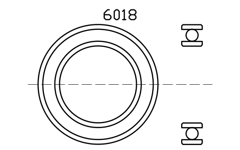 Vista previa del símbolo Bearing 6018 90x140x24, bloque BRG_6018