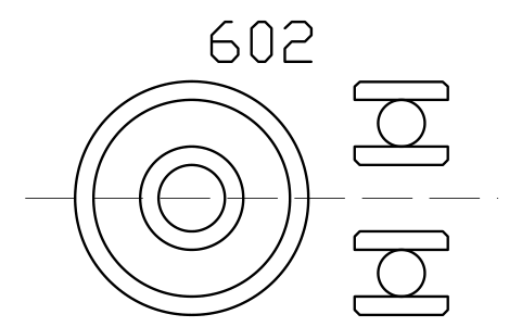 Vista previa del símbolo Bearing 602 2x7x2.8, bloque BRG_602