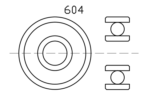 Vista previa del símbolo Bearing 604 4x12x4, bloque BRG_604