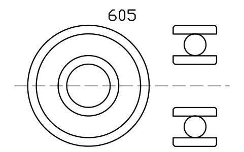 Vista previa del símbolo Bearing 605 5x14x5, bloque BRG_605