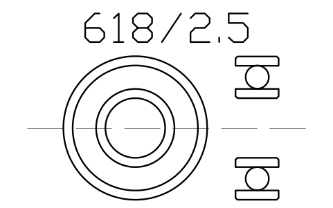 Vista previa del símbolo Bearing 618/2.5 2.5x6x1.8, bloque BRG_618-2.5