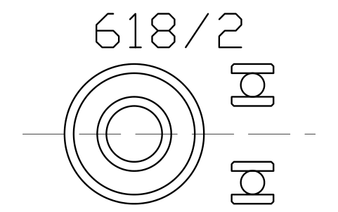 Vista previa del símbolo Bearing 618/2 2x5x1.5, bloque BRG_618-2