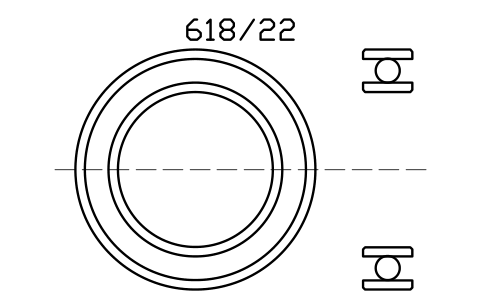 Vista previa del símbolo Bearing 618/22 22x34x7, bloque BRG_618-22