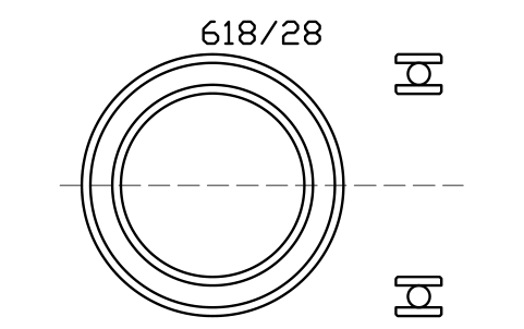 Vista previa del símbolo Bearing 618/28 28x40x7, bloque BRG_618-28