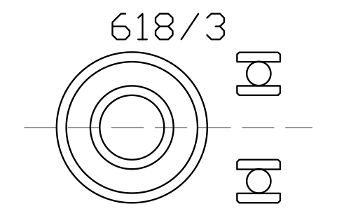 Vista previa del símbolo Bearing 618/3 3x7x2, bloque BRG_618-3