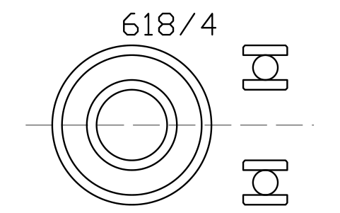 Vista previa del símbolo Bearing 618/4 4x9x2.5, bloque BRG_618-4