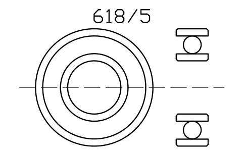 Vista previa del símbolo Bearing 618/5 5x11x3, bloque BRG_618-5