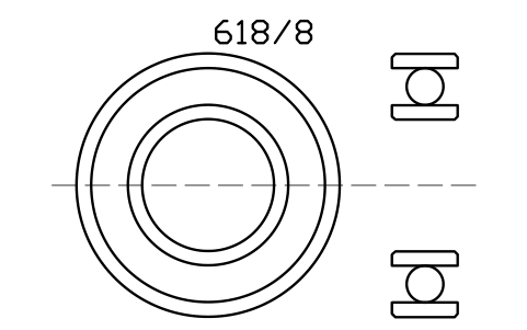 Vista previa del símbolo Bearing 618/8 8x16x4, bloque BRG_618-8