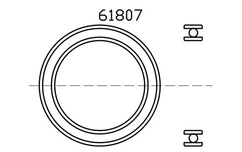 Vista previa del símbolo Bearing 61807 35x47x7, bloque BRG_61807
