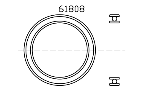 Vista previa del símbolo Bearing 61808 40x52x7, bloque BRG_61808