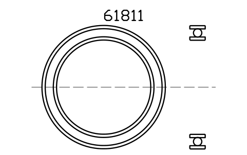 Vista previa del símbolo Bearing 61811 55x72x9, bloque BRG_61811