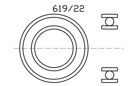 Vista previa del símbolo Bearing 619/22 22x39x9, bloque BRG_619-22