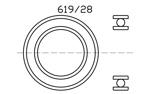 Vista previa del símbolo Bearing 619/28 28x45x9, bloque BRG_619-28