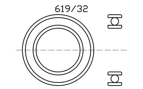 Vista previa del símbolo Bearing 619/32 32x52x10, bloque BRG_619-32